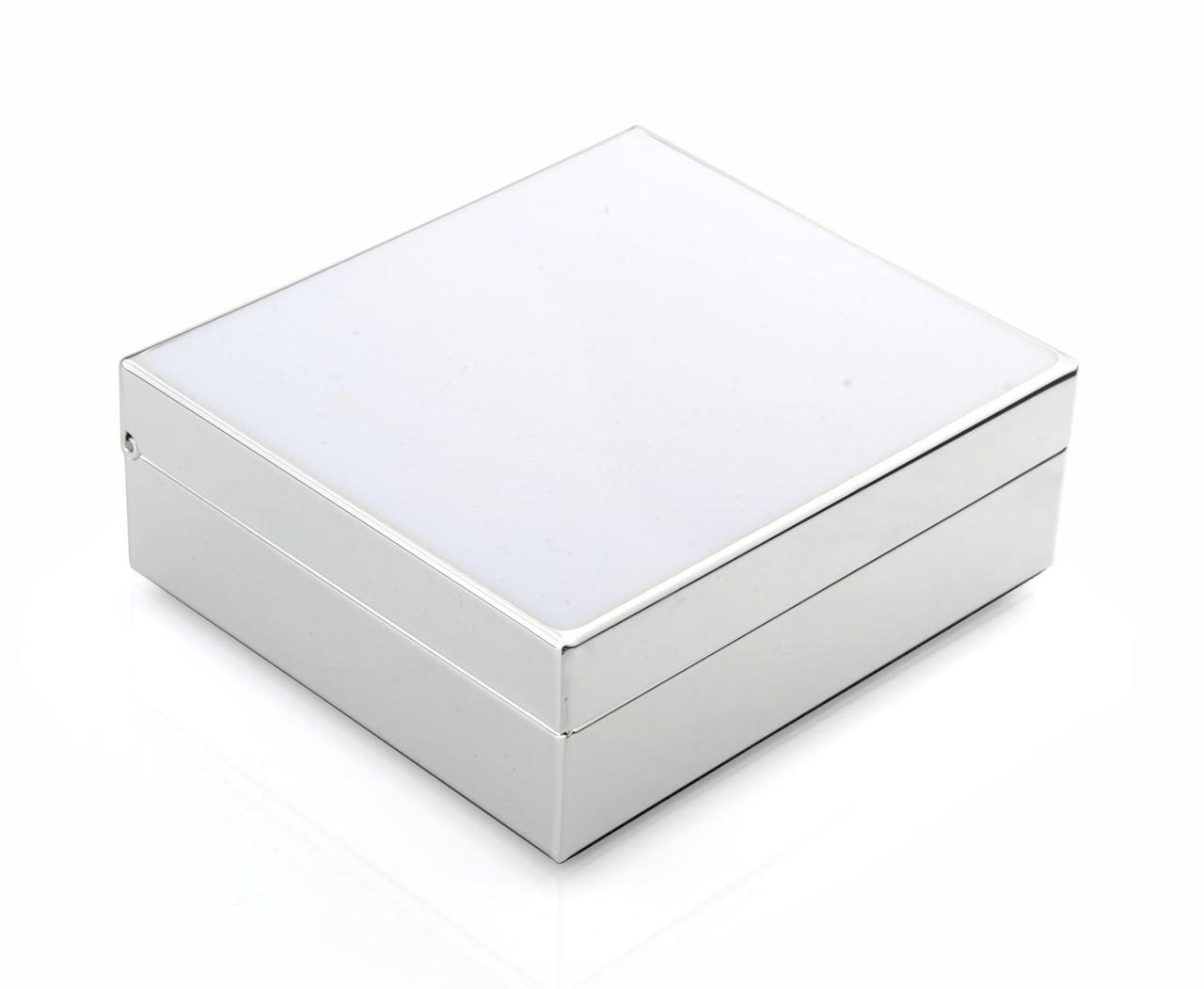 4" White & Silver Box