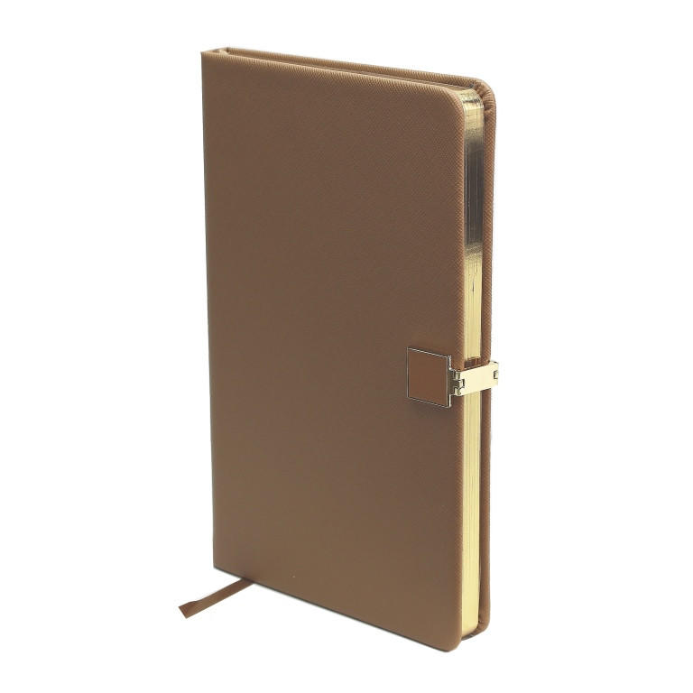 Notebook A5 Tan & Gold