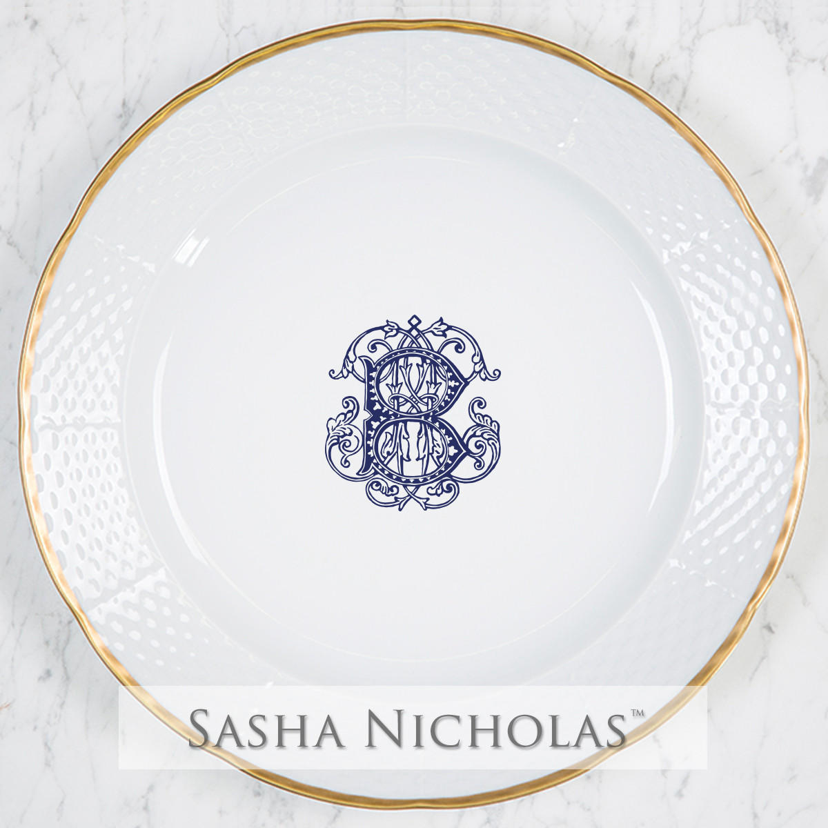 Quick Ship 24k Gold Weave Charger, QSSNWG101, Sasha Nicholas