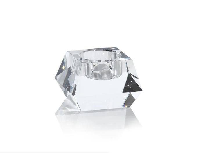 Hollo-Clements Crystal Tealight Candle Holder | Clear