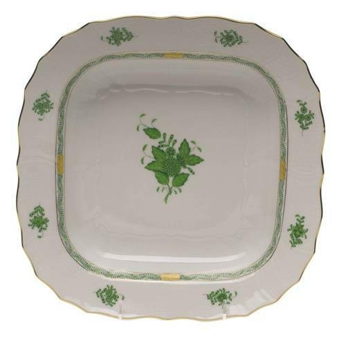 Drury-Wolk Herend Chinese Bouquet Green Square Fruit Dish