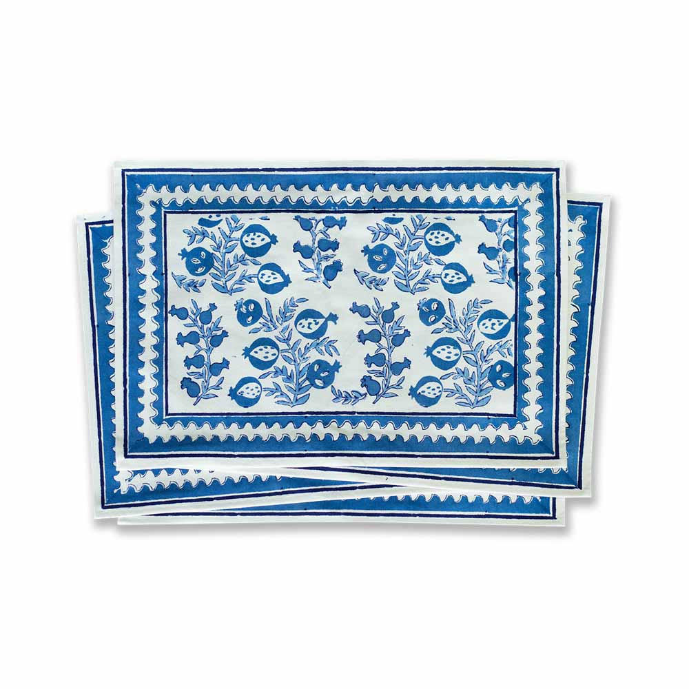  Pom Bells Wedgewood Blue Placemat | Set of Four 