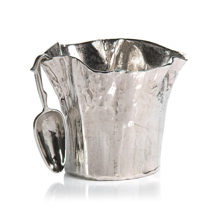 Hudspeth-Violagis Aluminum Fluted Ice Bucket with Scoop
