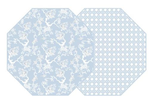  Johnson-McDonagh Holly Stuart Octagonal Chinois and Cane Placemat - Set of 4 | Sky 