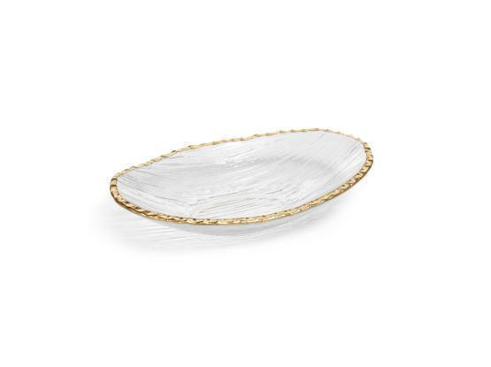 Stipanovich-Ramsdell Clear Textured Bowl with Gold Rim | Small