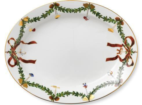 Star Fluted Christmas Oval Platter Large, ROYRCP-1017443, Sasha Nicholas