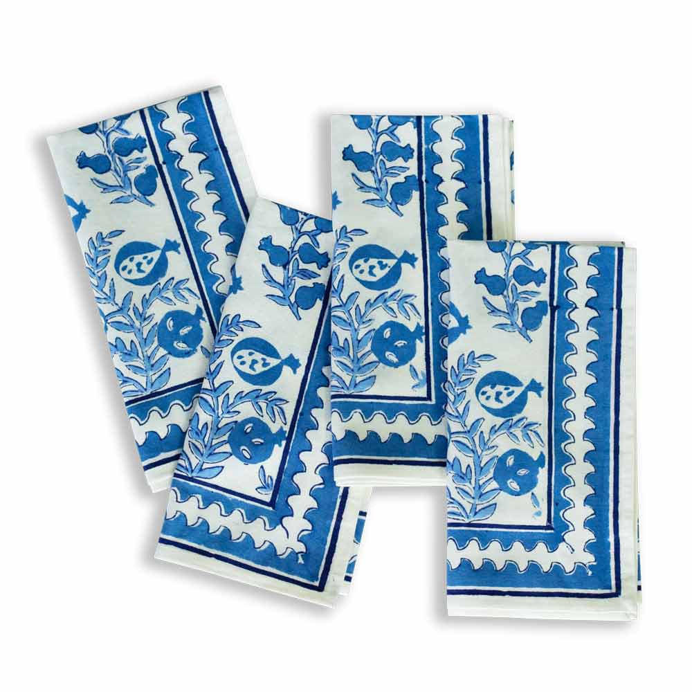 Pom Bells Wedgewood Blue Napkin | Set of Four