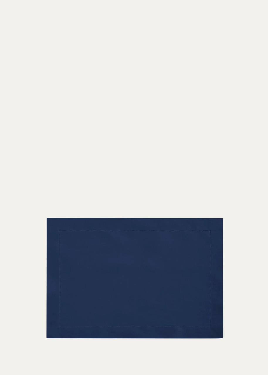 Khalili-Hollo Classic Hemstitch Placemat, Navy | Set of 12
