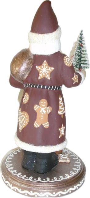  Ino Schaller Santa with Gingerbread Coat, cookies and bear on base | 11"