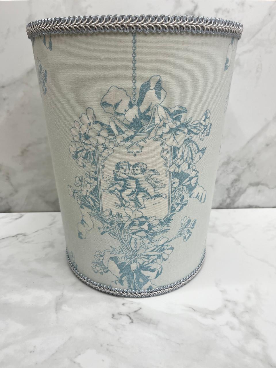Desloge-Leach Wastebasket | Cherub Cameo Blue