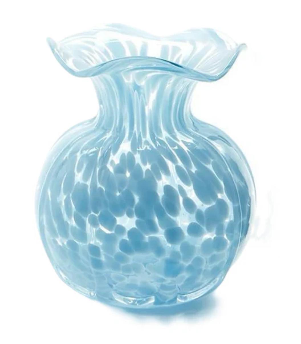 Cribbin-Schwarze Ruffled Edge Vase Blue