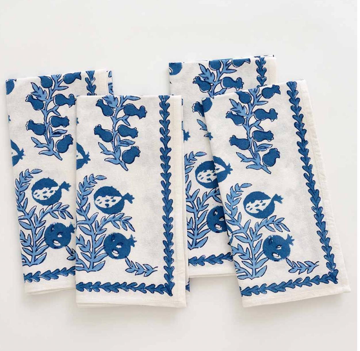 Dove-Buchman Pom Bells Wedgewood Blue Napkin | Set of Four