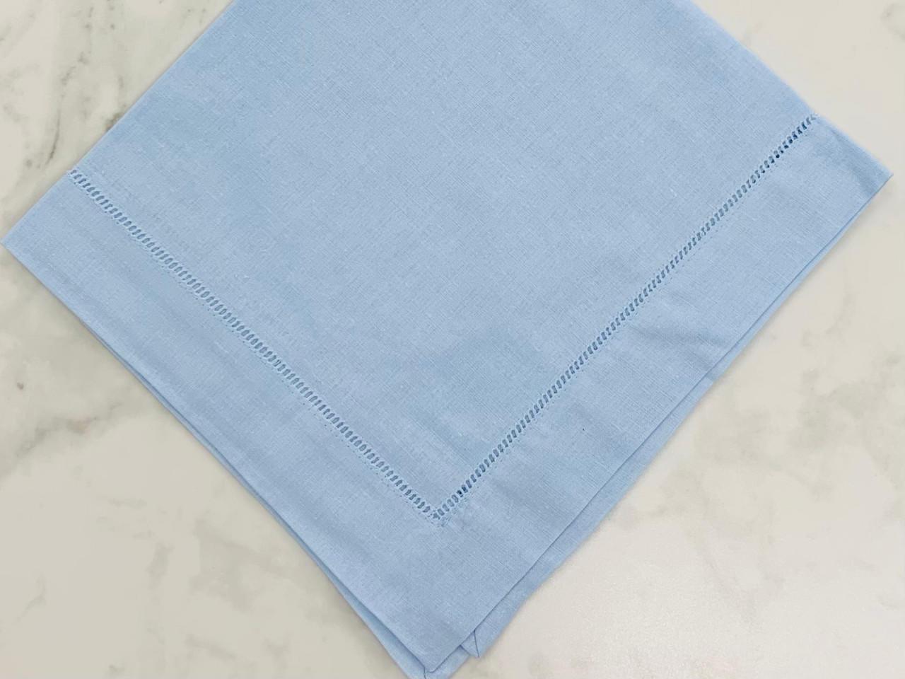 Dove-Buchman Classic Hemstitch Dinner Napkin, Set of 12 | Sky