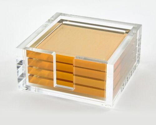 Dove-Buchman Lucite Coaster Set | Gold