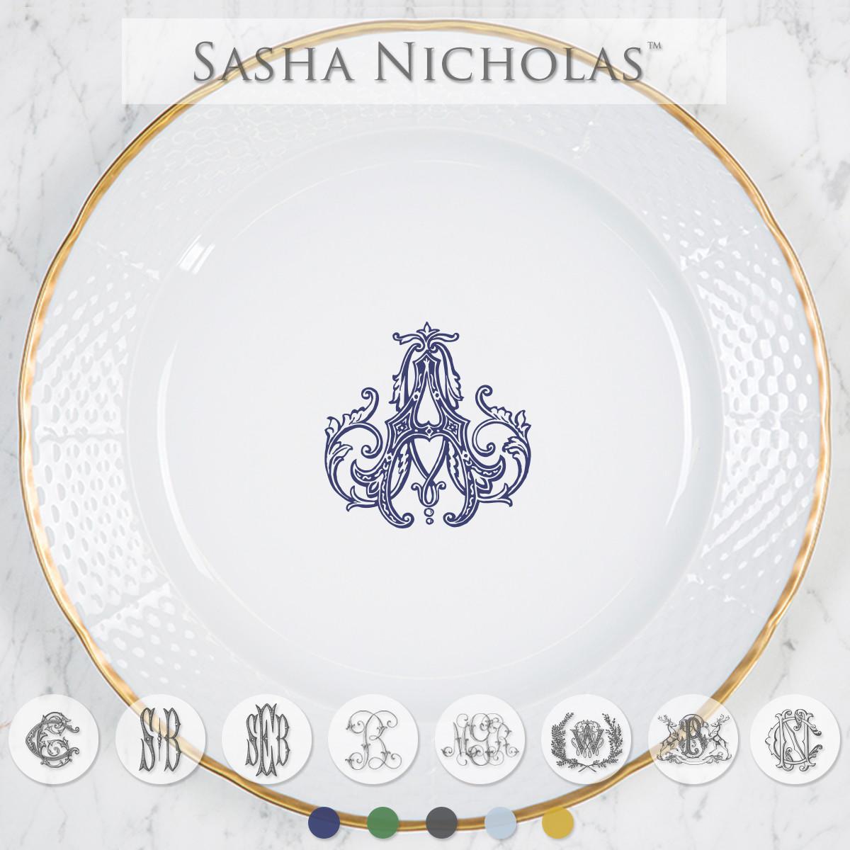 Weave 24k Gold Charger Plate, SNWG101, Sasha Nicholas