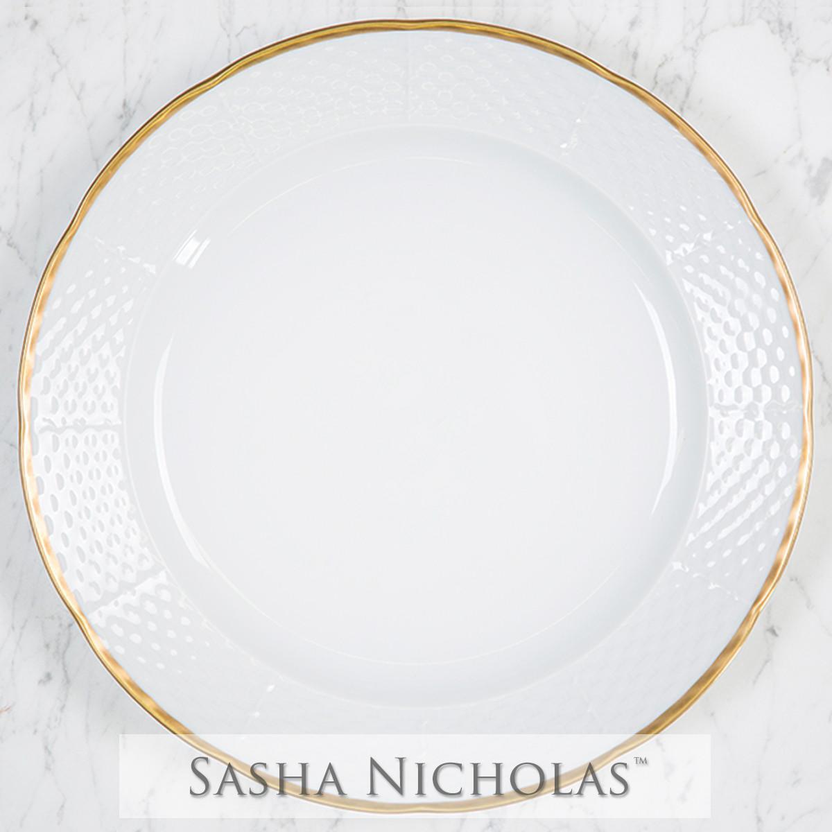 Weave 24k Gold Charger Plate, SNWG101, Sasha Nicholas