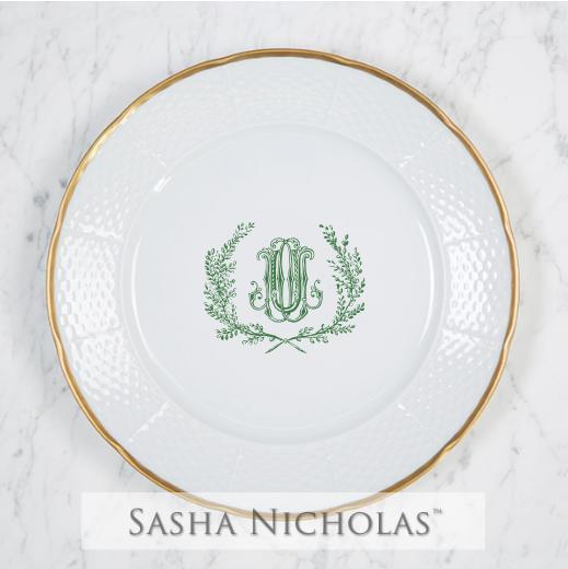Weave 24k Gold Dinner Plate, SNWG106, Sasha Nicholas