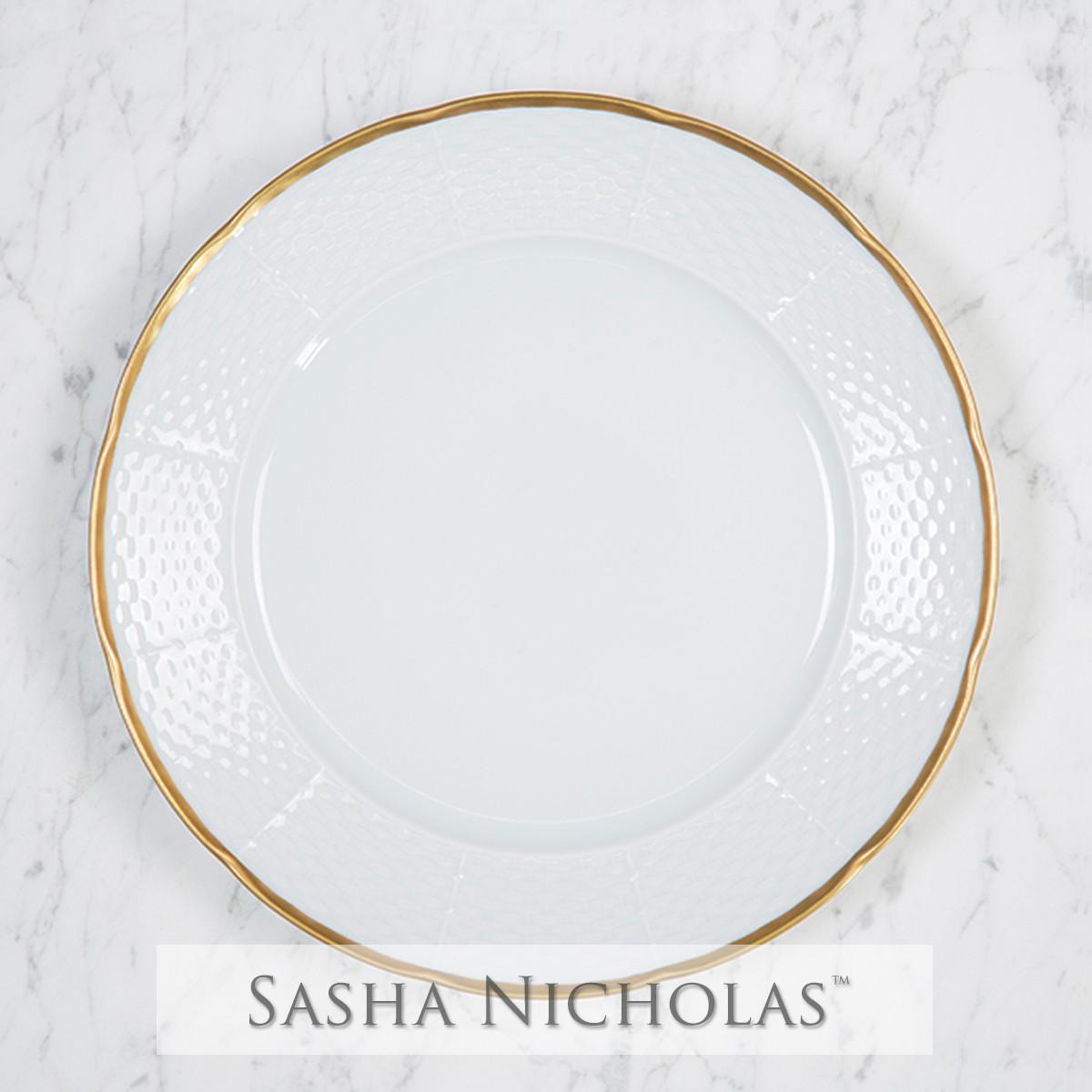 Weave 24k Gold Dinner Plate, SNWG106, Sasha Nicholas
