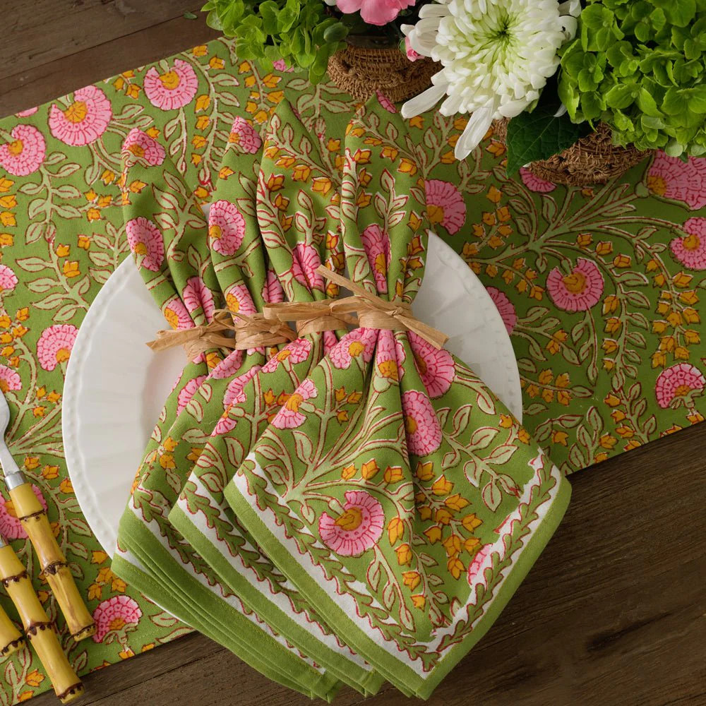 Gibbs-Semke Cactus Flower Fern + Flamingo Napkins | Set of 4