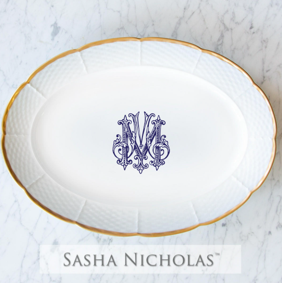 Welby-Mendonsa Weave 24K Gold Oval Platter