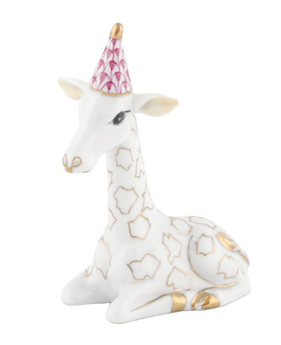 Herend Party Giraffe | Raspberry