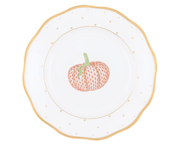 Herend Autumn Dessert Plate | Pumpkin Herend Autumn Dessert Plate | Pumpkin