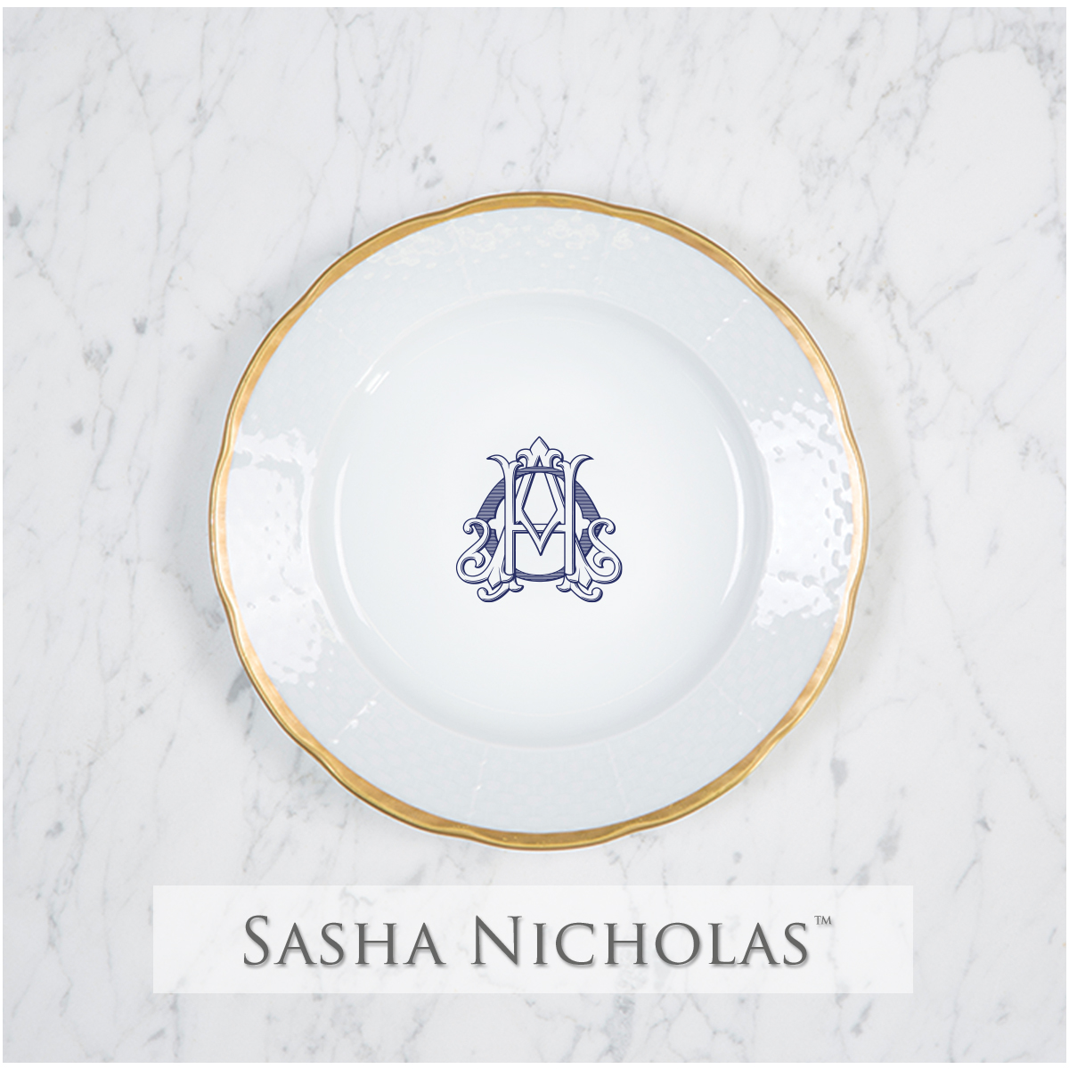Schenk-Ott Weave 24K Gold Salad Plate