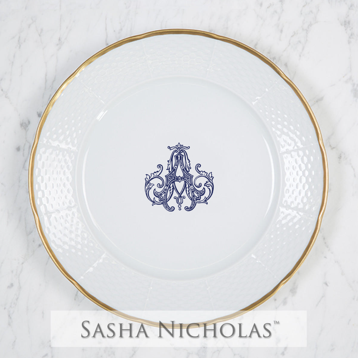 Davis-Archer Weave 24K Gold Dinner Plate