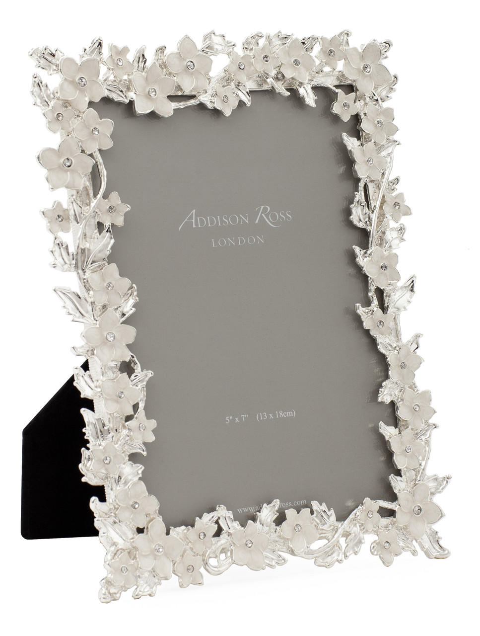 5x7 Silver Leaf & White Flower