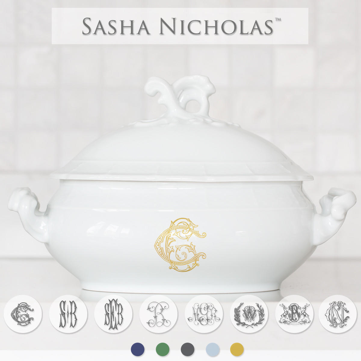 Weave Covered Tureen, SNW165, Sasha Nicholas