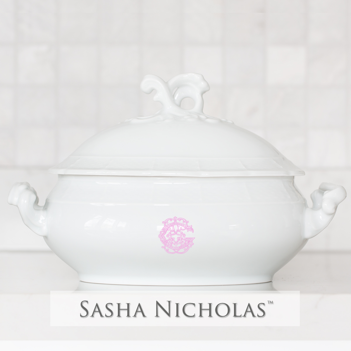 Baker-Green Weave Covered Tureen
