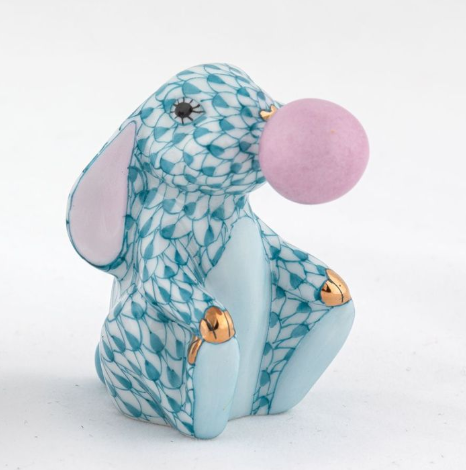 Herend Exhibition Bubble Gum Bunny | Turquoise