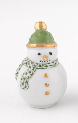 Herend Exhibition Mini Snowman | Forest Green