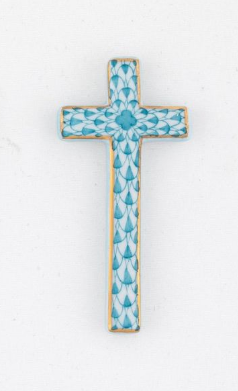 Herend Exhibition Miniature Cross | Turquoise Herend Exhibition Miniature Cross | Turquoise