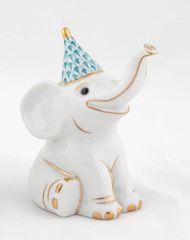 Herend Exhibition Party Elephant | Turquoise