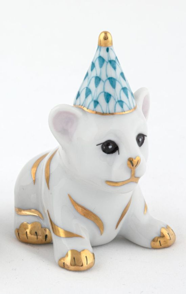 Herend Exhibition Party Tiger | Turquoise