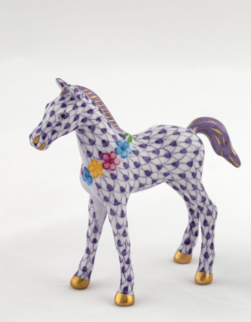 Herend Exhibition Foal with Flowers | Lavender Herend Exhibition Foal with Flowers | Lavender