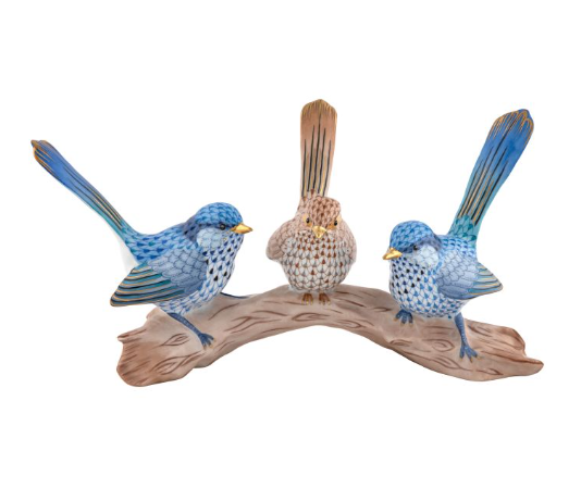 Herend Reserve Trio of Splendid Fairywrens Herend Reserve Trio of Splendid Fairywrens