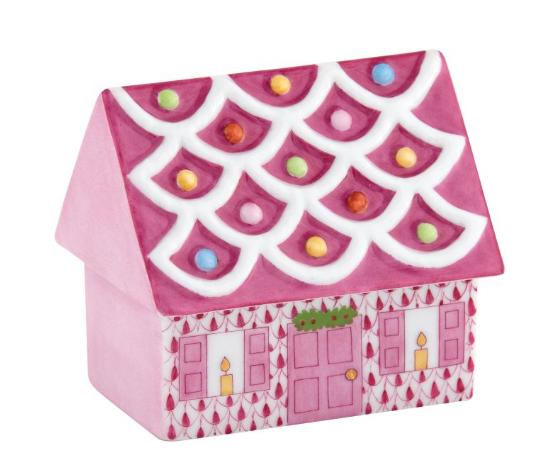 Herend Cozy Gingerbread House | Raspberry Herend Cozy Gingerbread House | Raspberry