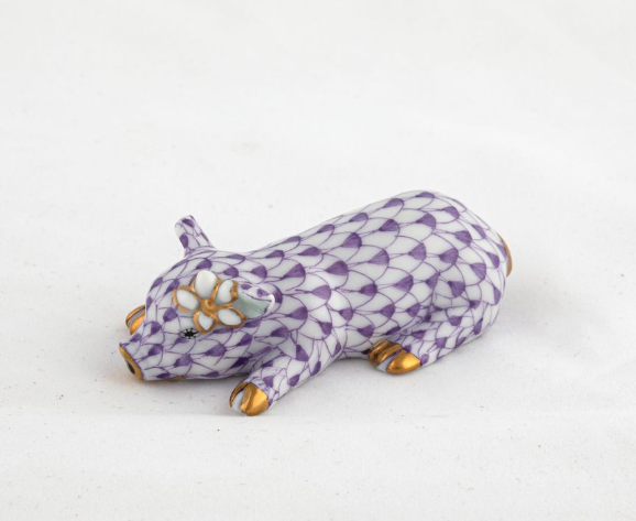 Herend Exhibition Daisy the Pig | Lavender Herend Exhibition Daisy the Pig | Lavender