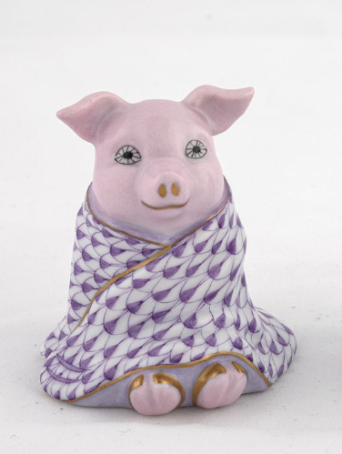 Herend Exhibition Pig in a Blanket | Lavender