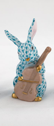 Herend Exhibition Cello Bunny | Turquoise Herend Exhibition Cello Bunny | Turquoise