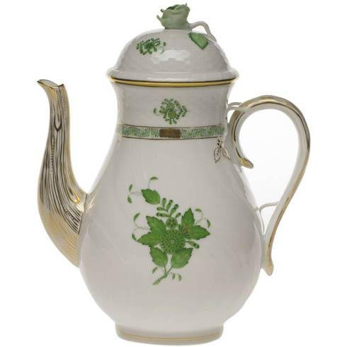 McCann-Elfrink Chinese Bouquet Green Coffee Pot W/Rose HERHRD-AV----01611-0-09