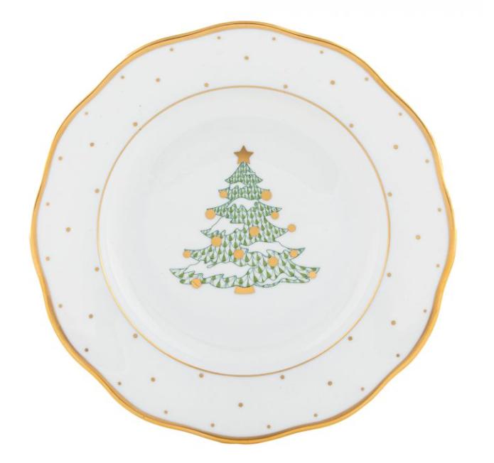 Danforth-Gagliano Herend Christmas Dessert Plate | Christmas Tree PN-27-20520-0-00
