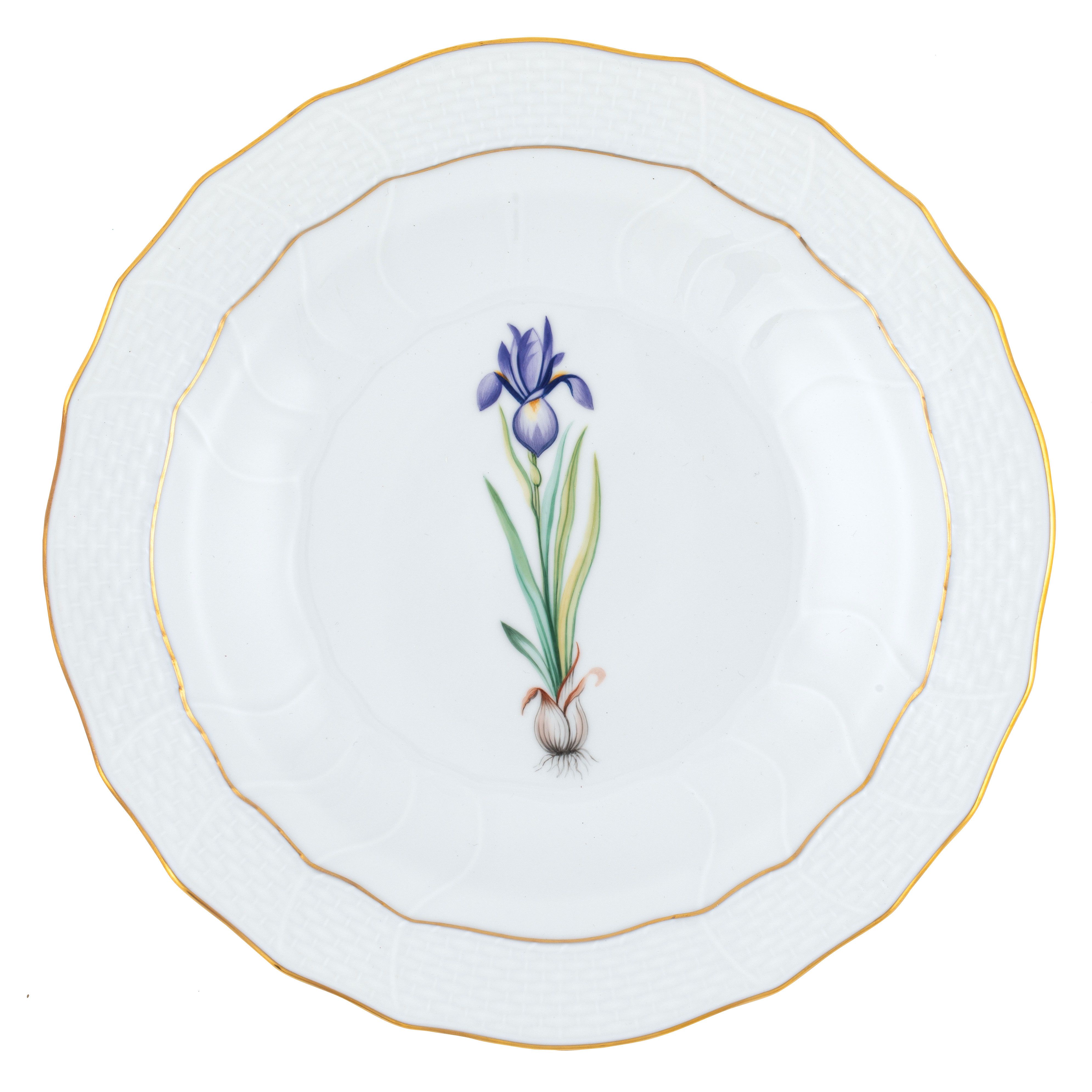 Danforth-Gagliano Herend Spring Bulbs Dessert Plate | Iris