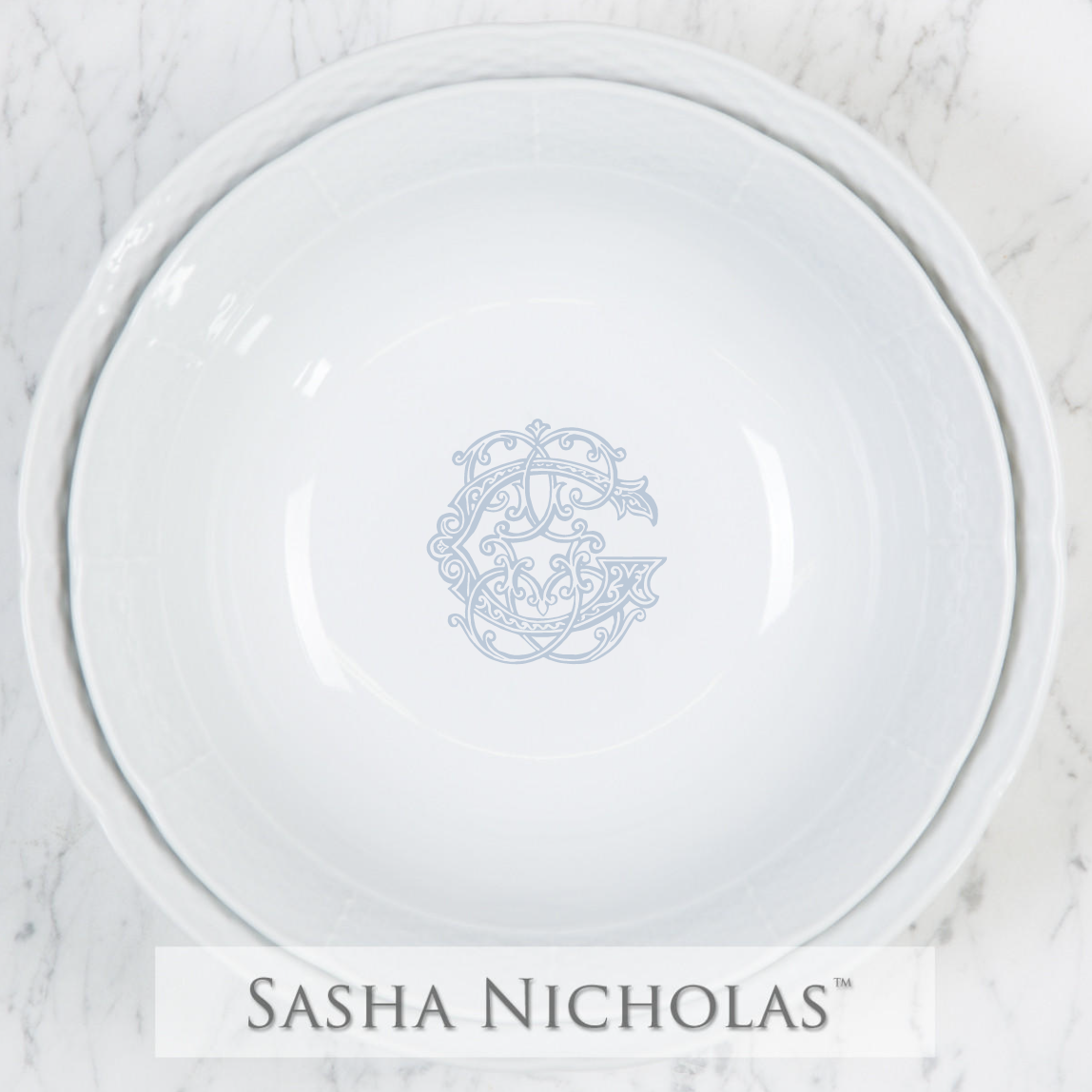 Mougey-Guirl Nesting Large Serving Bowl + Medium Serving Bowl Gift Set