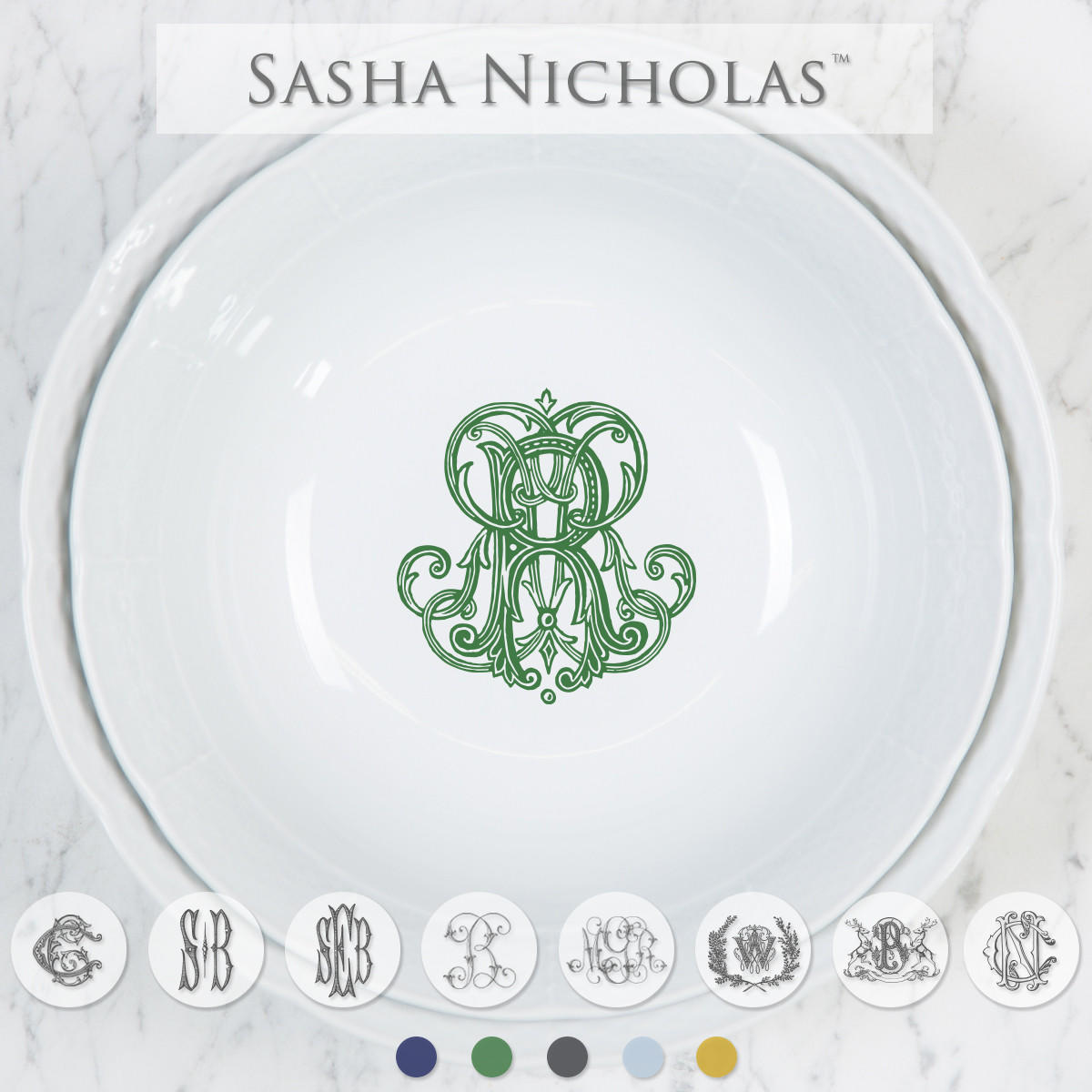 Nesting Large Serving Bowl + Medium Serving Bowl Gift Set, SNG101, Sasha Nicholas