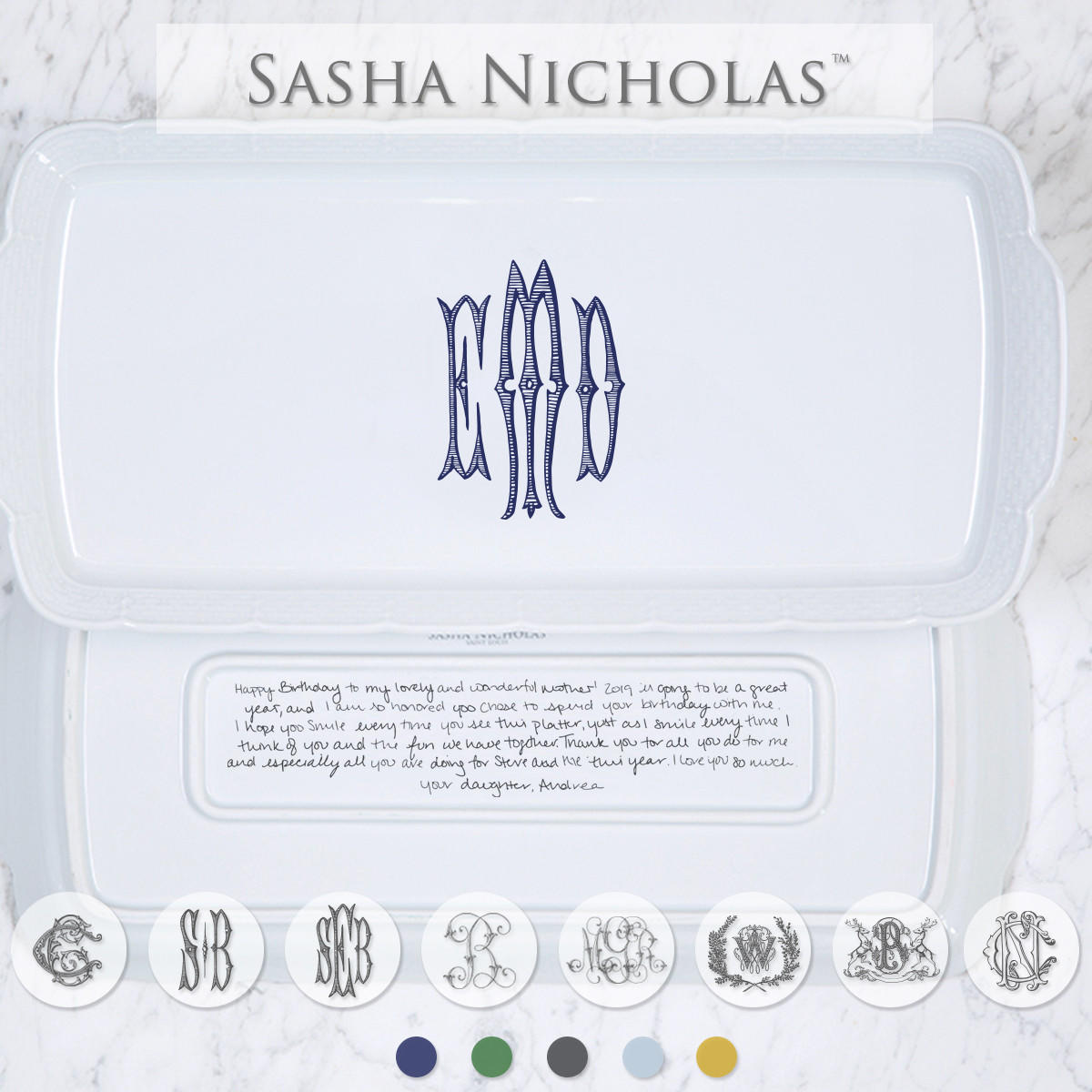 Handwritten Weave Hostess Platter, HWSNW136, Sasha Nicholas