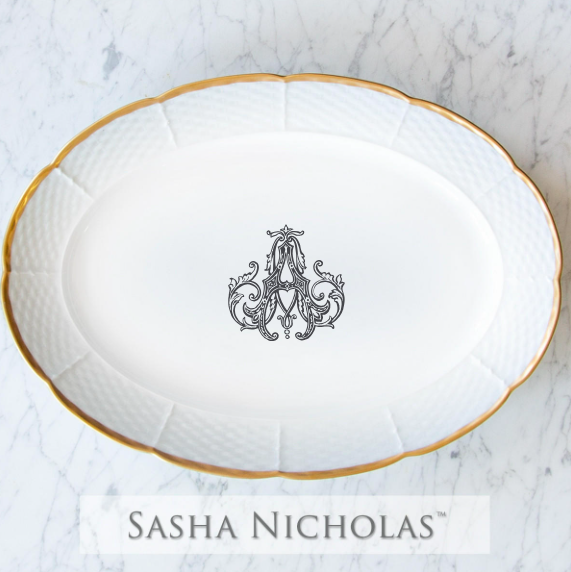 Diederich-Arai Weave 24K Gold Oval Platter