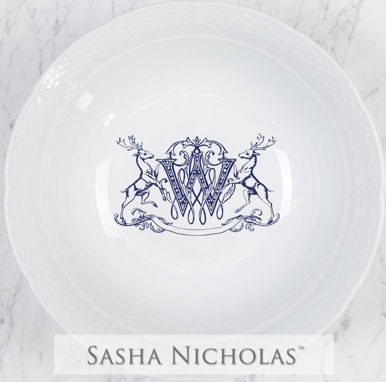 Hibbard-Wolfsberger Weave Large Serving Bowl | Stag Crest W